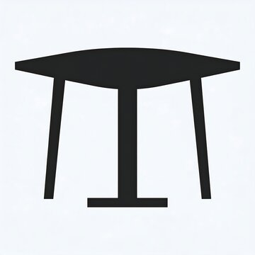 Table Silhouette Displayed Against White Background