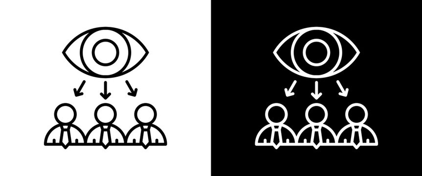 Supervised white and black icon set design