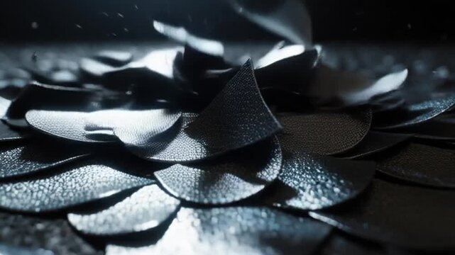 close-up slow motion of fish scales texture in water