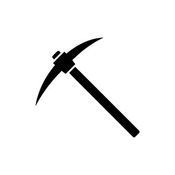 Mining pickaxe diagonal horizontal position solid vector