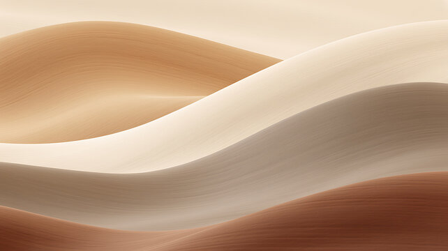 Wavy lines in shades of brown and beige create a smooth flowing vector background waves curves flow motion