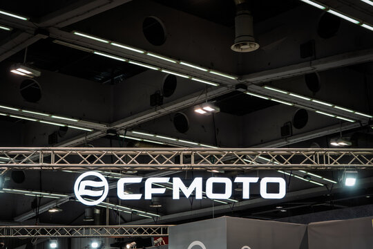 BELGRADE, SERBIA - MARCH 22, 2026: CFMOTO on their dealership in Belgrade. Zhejiang Chunfeng Power or CFMoto is a chinese manufacturer of powersports, UTV, ATV, SXS and quads.