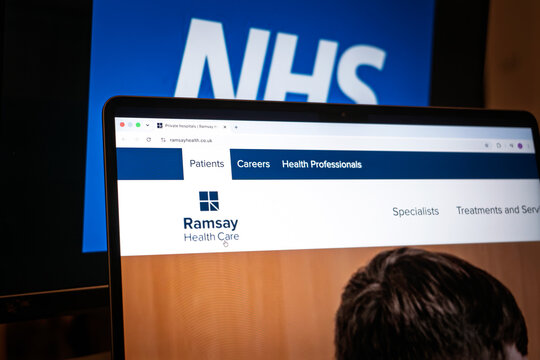 LONDON, UK - JULY 2, 2026: Logo of Ramsay Health Care on their website. Ramsay Health Care is a Private healthcare provider.