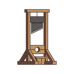 Naklejka premium Guillotine Execution Device Flat Icon Illustration