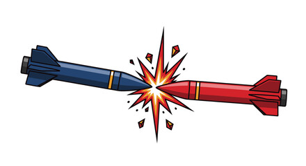 Two rockets colliding with an explosion © RGN