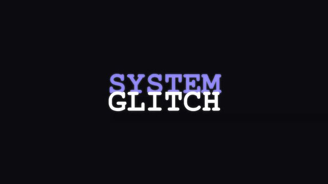 System Glitch Error 4K Animation Futuristic Digital Warning Screen.