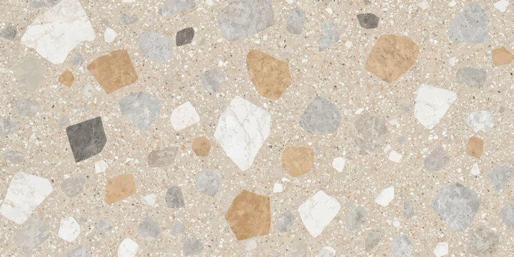 Multicolor terrazzo aggregate stone flooring texture with terrazzo aggregate multicolor material interior construction backdrop background architectural renovation residential commercial