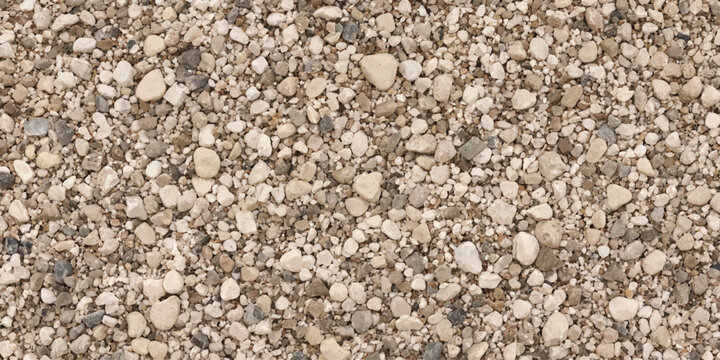 Small beige gravel stones background texture with stone texture pebble crushed stone ground surface background landscape construction exterior material aggregate landscaping