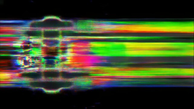 崩壊と再生を繰り返すグリッチノイズ背景