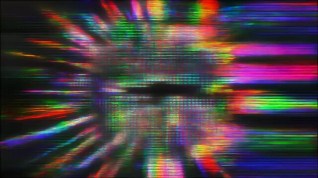 崩壊と再生を繰り返すグリッチノイズ背景