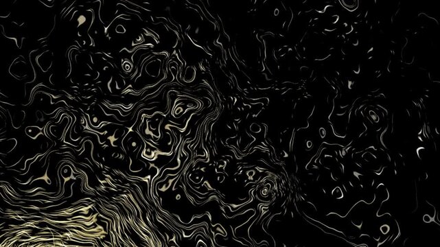 Abstract oil waves flowing through black background with luminous cinematic aesthetic seamless looping visual effects footage
