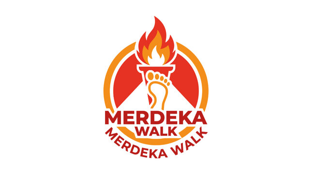 Merdeka Walk marathon event logo with torch.