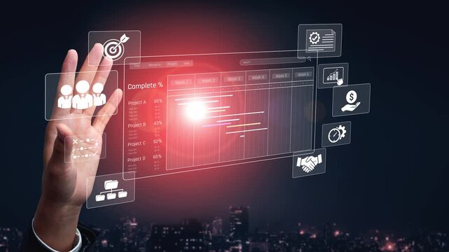 Project management dashboard showing timeline, tasks, milestones, and workflows for planning, tracking, and executing successful business or team projects Marrow