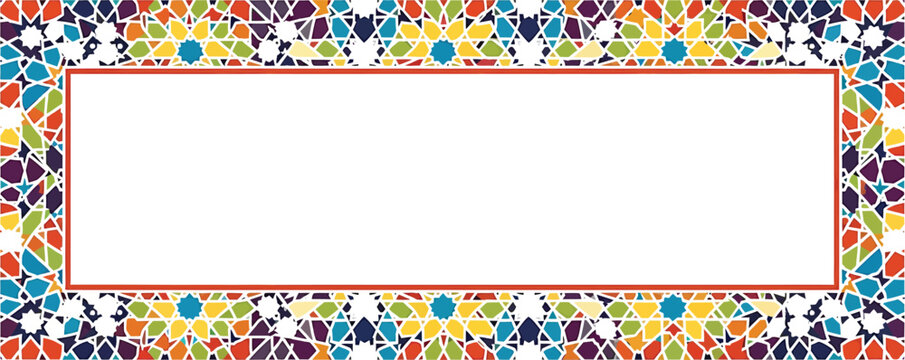 Colorful pixel art border frame