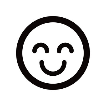 目を閉じた笑顔アイコン ベクター