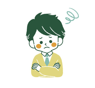 困っている男子学生
