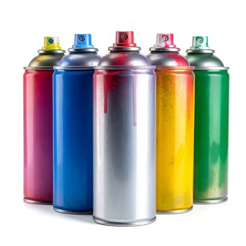 Colorful glass bottles with caps arranged in a row.