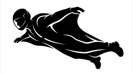 Wingsuit Flying Silhouette Icon - Extreme Sports Adventure © Lubrene