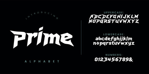 Prime Alphabet Modern Sporty Futuristic Vector Typography Design For Gaming Branding And Logo © happy