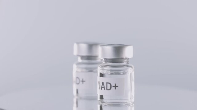 Hopeful nad therapy medical vial glass bottle liquid health treatment wellness clinic setup for rejuvenating antiaging science care