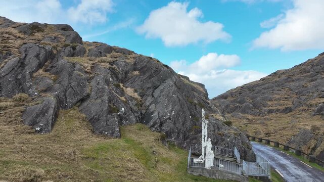 Ireland Epic Locations Healey Pass Cork drone rising to reveal kerry mountains and lake vistas on the wild Atlantic Way