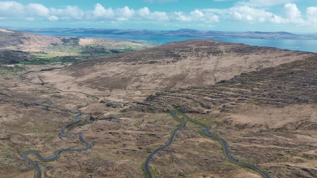 Drone Panorama from the Healy Pass West Cork and Bantry Bay Wild Ireland