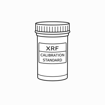 XRF calibration standard container isolated on white background