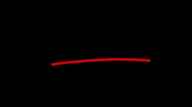 red underline animation on transparent background, abstract red stroke underline animation alpha channel