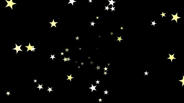 画面の奥からたくさんの星が手前に向かって飛び出してくるアニメーション