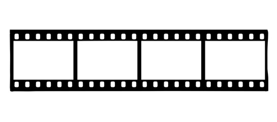 Fototapeta premium Blank film strip frame vector with empty movie reel template for cinematic designs.