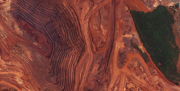 Satellite View of Caraj&aacute;s Terraced Excavation