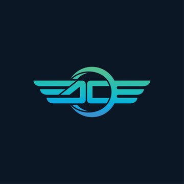 Modern ACE Letter Monogram Wing Logo with Circular Gradient Design for Technology and Corporate Branding