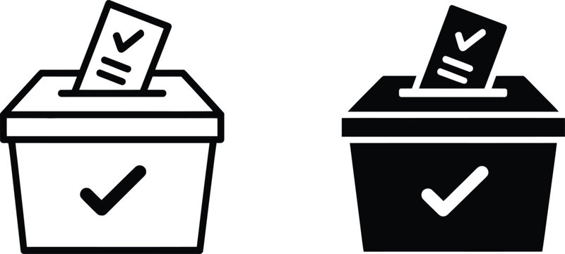 Ballot box election voting icon set vector illustration