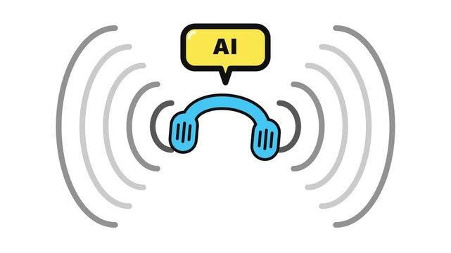Animated AI Data Connection Wave Vector Icon in Blue