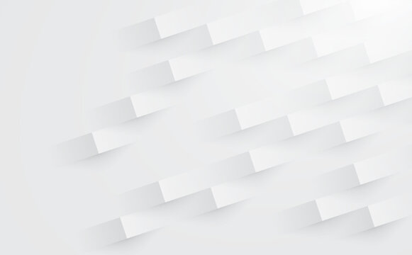 White Abstract 3D Geometric Background with Diagonal Rectangular Pattern