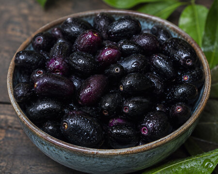 bowl of fresh jambolan 
