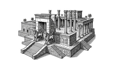 Ancient Greek Temple Architecture Details. © mita