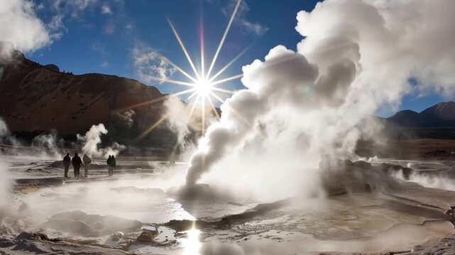 G&ecirc;iseres del Tatio, Atacama Desert. Aerial view.