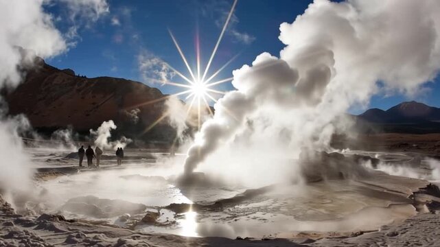 G&ecirc;iseres del Tatio, Atacama Desert. Aerial view.