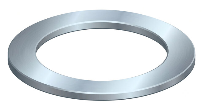 Isolated illustration of a silver-plated copper gasket ring for high-temperature Ultra-High Vacuum (UHV) applications.