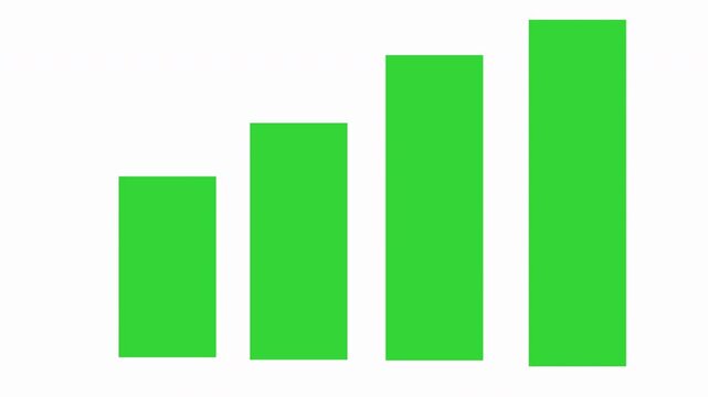 Minimal Green Bar Chart Animation Showing Business Growth on White Background