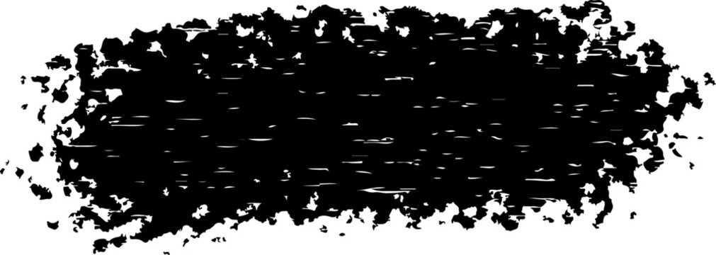 Black grunge brush stroke with horizontal texture, artistic element