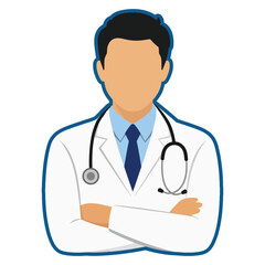 Fototapeta premium Physician Silhouette Icon Medical Doctor Healthcare Professional Black Isolated Vector