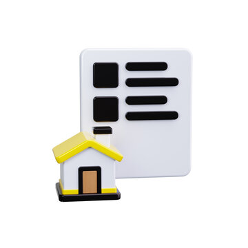 Checklist house 3d render icons