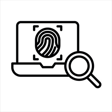 Digital Forensics icon line illustration