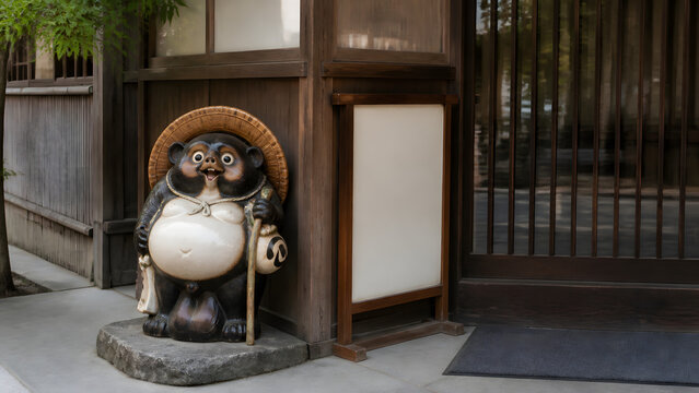 Shigaraki Tanuki Statue at Shopfront