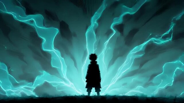 禍々しいオーラを放つ人のアニメーション