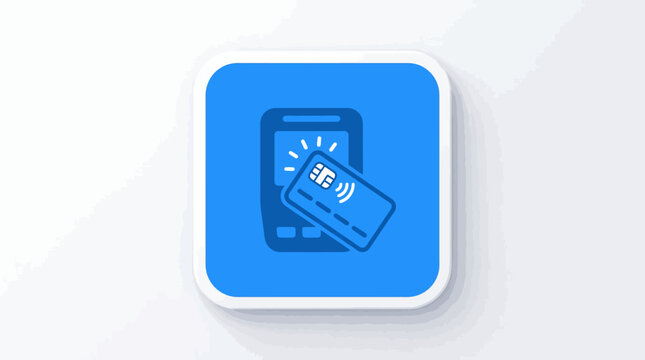 Contactless Payment Icon: Smartphone and Credit Card with NFC Chip
