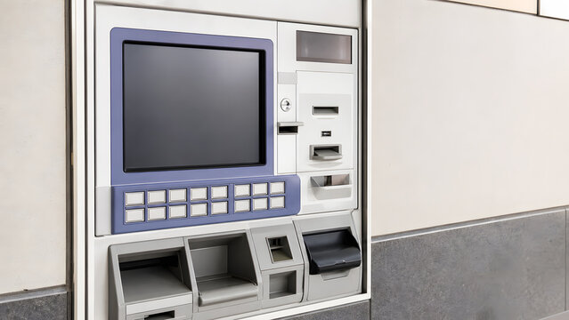 Japanese Ticket Vending Machine with Blank Screen