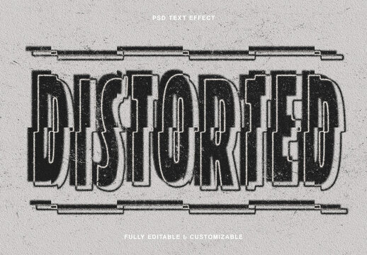 Distorted Glitch Typography Text Effect
